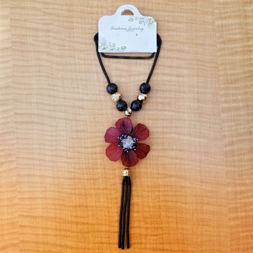 AUTHENTIC Indian floral long chain necklace